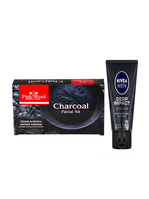 pink root charcoal facial kit with nivea deep impact face and beard wash - 17383769 - Very Small Image - 1