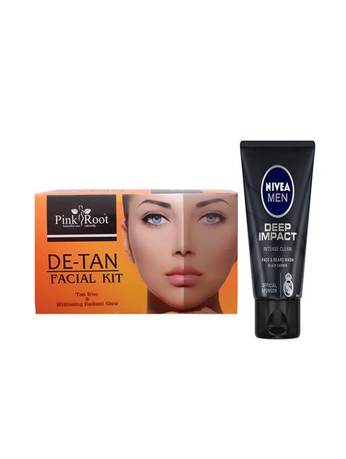 pink root de-tan facial kit with nivea deep impact face and beard wash - 17383770 - Very Small Image - 1