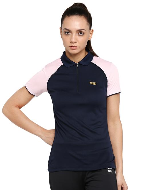 polo neck color block tee - 17383804 - Very Small Image - 1