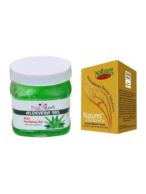 pink root aloevera gel 500ml with nature's essence 43g gold bleach - 17383822 - Very Small Image - 1