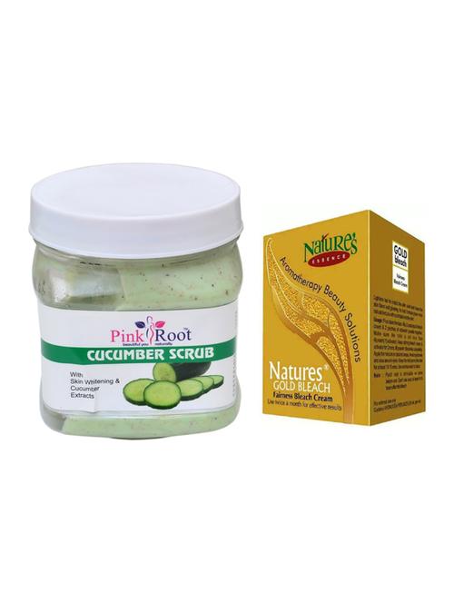 pink root cucumber scrub 500ml with nature's essence 43g gold bleach - 17383838 - Very Small Image - 1