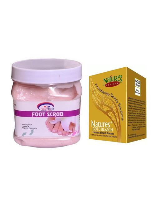 pink root foot scrub 500ml with nature's essence 43g gold bleach - 17383845 - Very Small Image - 1