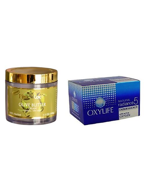 pink root olive butter cream 100gm with oxylife crème bleach natural radiance5 - 17383884 - Very Small Image - 1