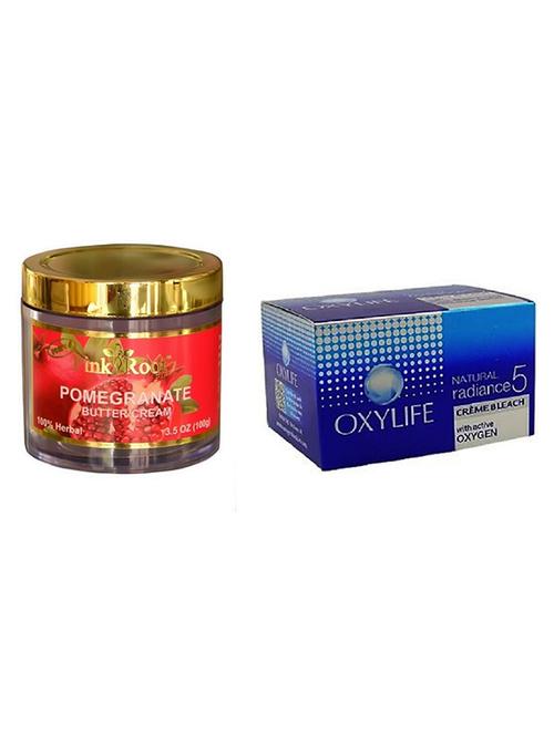 pink root pomegranate butter cream 100gm with oxylife crème bleach natural radiance5 - 17383885 - Very Small Image - 1