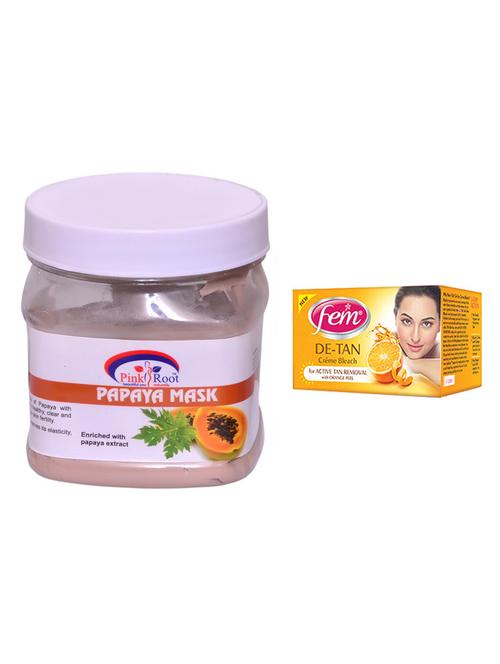 pink root papaya mask 500ml with fem de-tan creme bleach - 17383960 - Very Small Image - 1