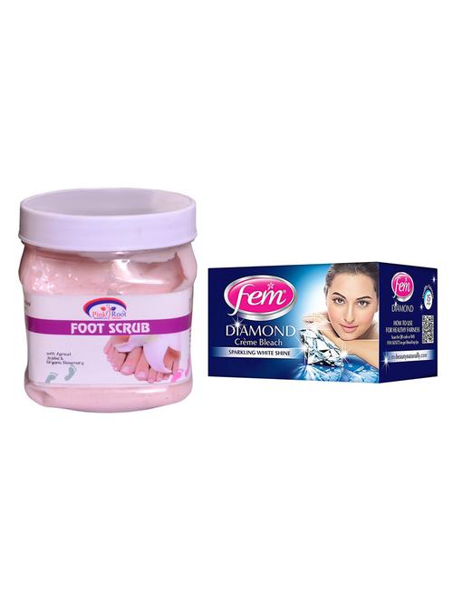 pink root foot scrub 500ml with fem diamond creme bleach - 17383975 - Very Small Image - 1