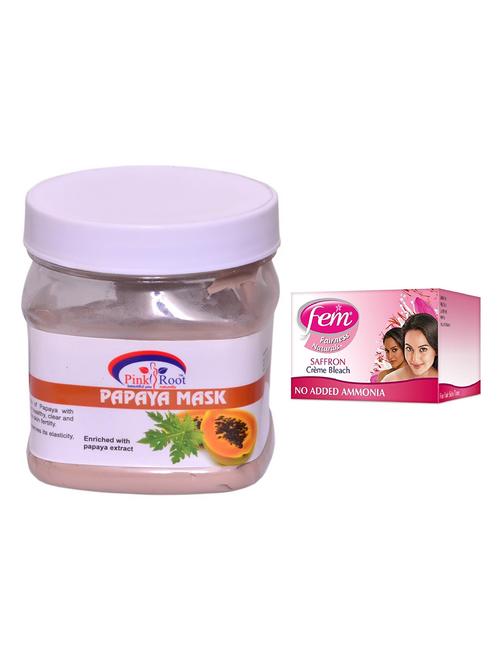 pink root papaya mask 500ml with fem saffron creme bleach - 17383996 - Very Small Image - 1