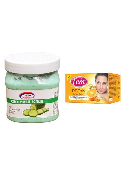 pink root cucumber scrub 500ml with fem de-tan bleach - 17384020 - Very Small Image - 1