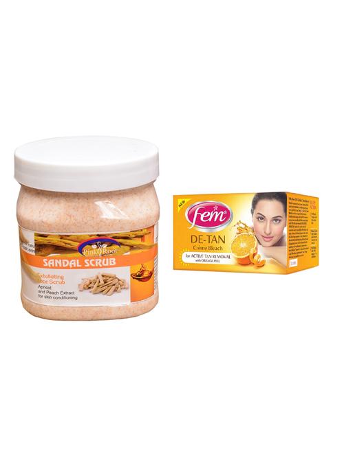 pink root sandal scrub 500ml with fem de-tan bleach - 17384030 - Very Small Image - 1