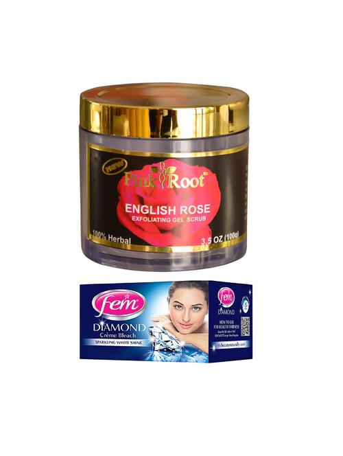 pink root english rose 100gm with fem diamond creme bleach 30g - 17384167 - Very Small Image - 1