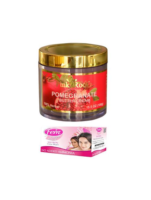 pink root pomegranate butter cream 100gm with fem saffron creme bleach 30g - 17384183 - Very Small Image - 1