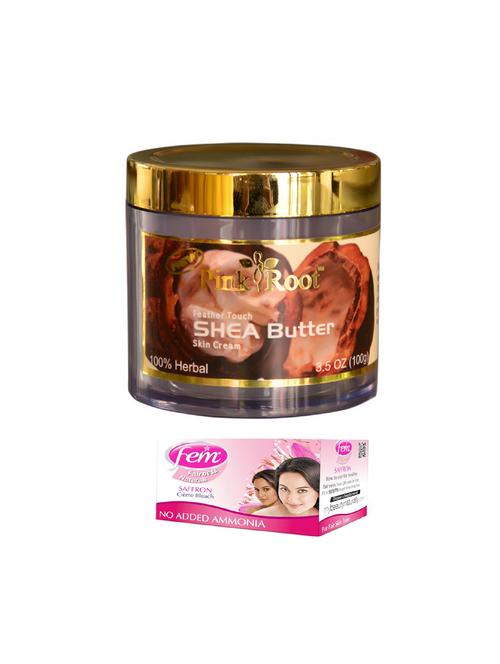pink root shea butter skin cream 100gm with fem saffron creme bleach 30g - 17384184 - Very Small Image - 1