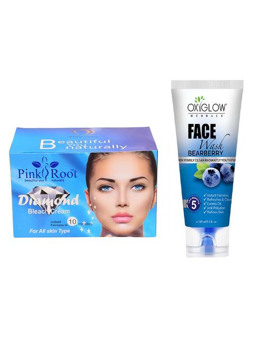 pink root diamond bleach 250g with oxyglow bearberry face wash - 17384234 - Very Small Image - 1