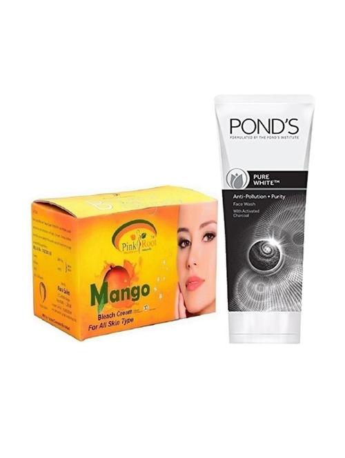 pink root mango bleach 250g with pond's pure white anti pollution face wash 50g - 17384278 - Very Small Image - 1