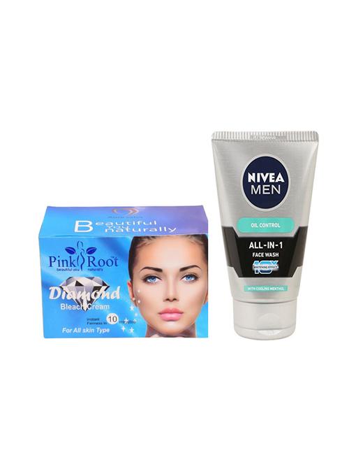 pink root diamond bleach 250g with nivea oil control face wash - 17384303 - Very Small Image - 1