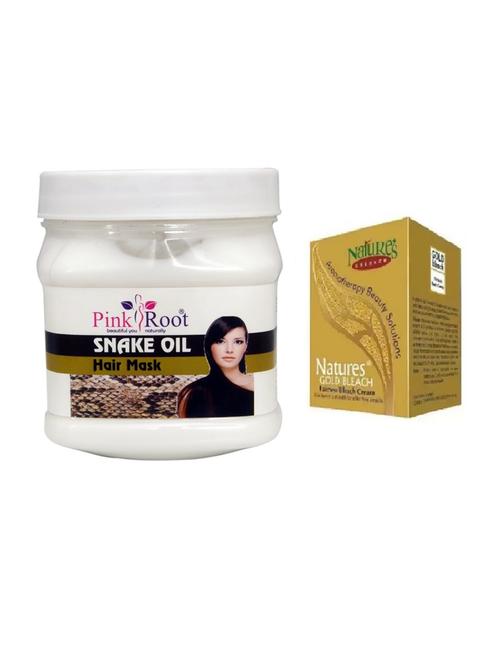 pink root snake oil hair mask 500gm with natures gold bleach 50g - 17384346 - Very Small Image - 1