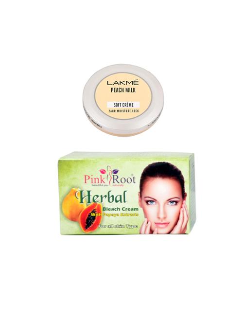 pink root herbal bleach 250gm with lakme peach milk soft creme - 17384484 - Very Small Image - 1
