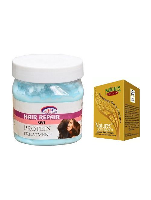 pink root hair spa cream 500ml with nature's essence 43g gold bleach - 17384489 - Very Small Image - 1