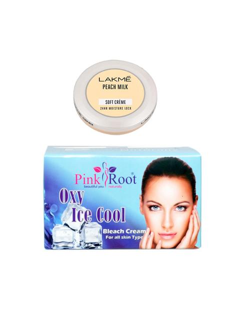 pink root oxy ice cool bleach 250gm with lakme peach milk soft creme - 17384492 - Very Small Image - 1