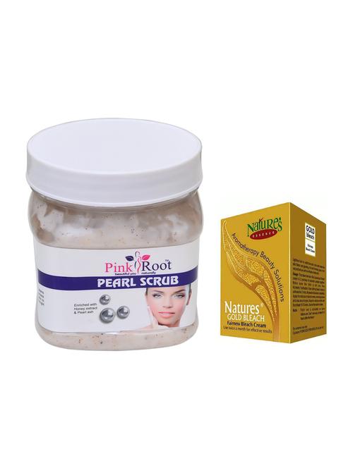 pink root pearl scrub 500ml with nature's essence 43g gold bleach - 17384514 - Very Small Image - 1