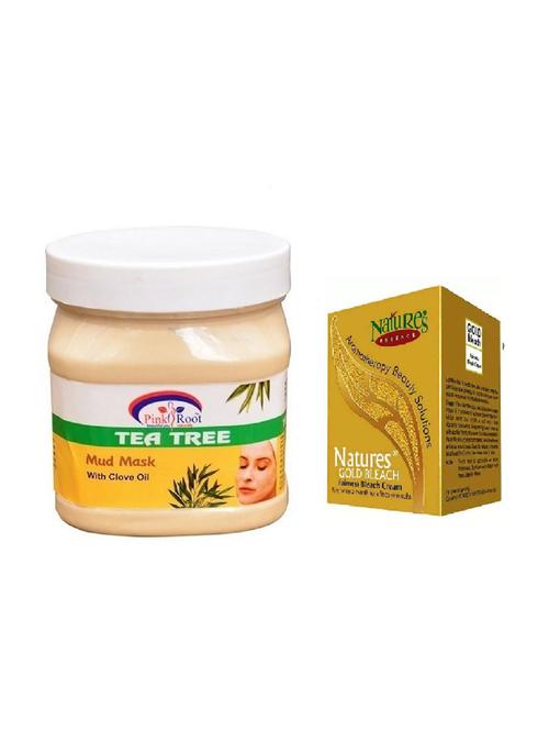 pink root tea tree mask 500ml with nature's essence 43g gold bleach - 17384522 - Very Small Image - 1