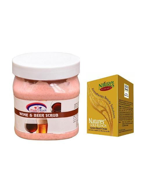 pink root wine beer scrub 500ml with nature's essence 43g gold bleach - 17384524 - Very Small Image - 1