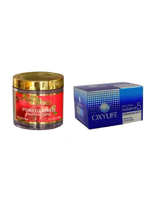 pink root pomegranate butter cream 100gm with oxylife crème bleach natural radiance5 - 17384542 - Very Small Image - 1