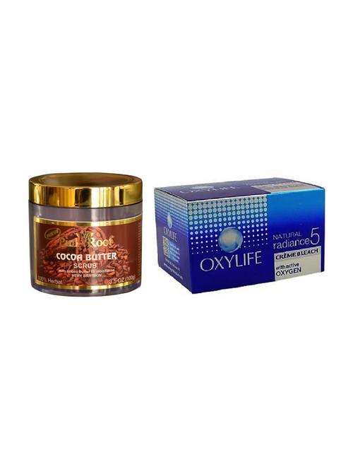 pink root cocoa butter scrub 100gm with oxylife crème bleach natural radiance5 - 17384550 - Very Small Image - 1