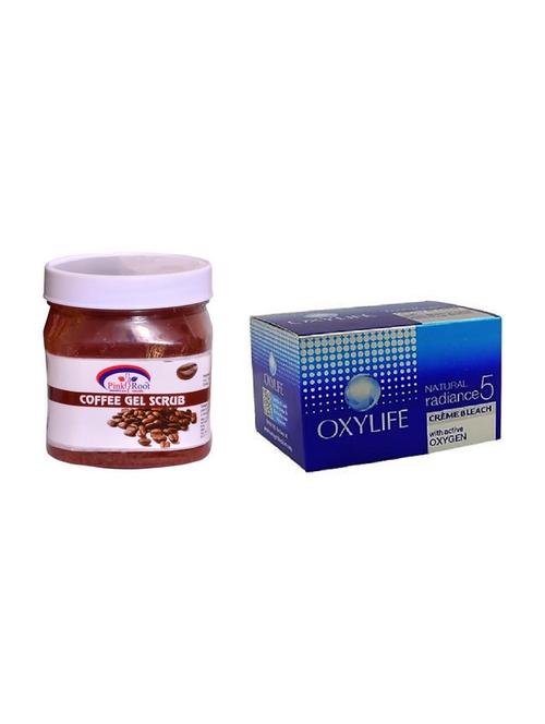 pink root coffee gel scrub 500ml with oxylife crème bleach natural radiance5 - 17384617 - Very Small Image - 1