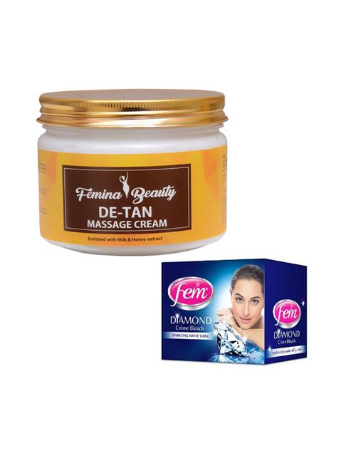 femina beauty de-tan cream with fem diamond bleach - 17384618 - Very Small Image - 1