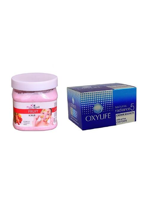pink root fruit scrub 500ml with oxylife crème bleach natural radiance5 - 17384625 - Very Small Image - 1