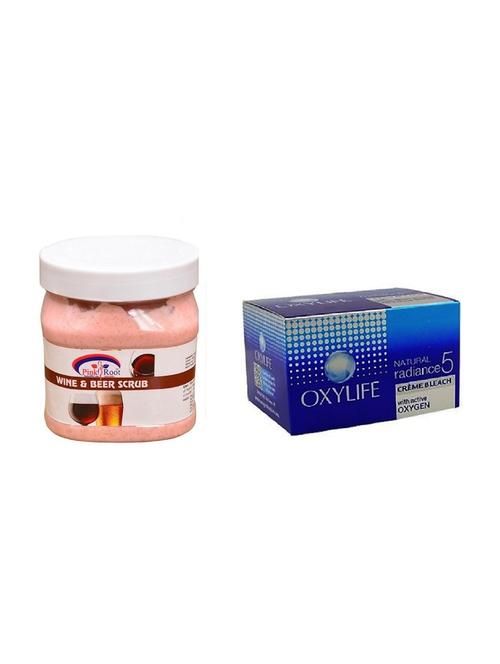 pink root wine & beer scrub 500ml with oxylife crème bleach natural radiance5 - 17384646 - Very Small Image - 1
