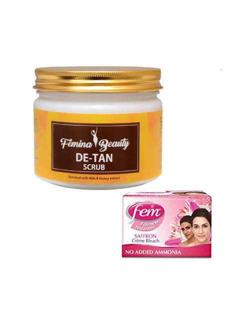 femina beauty de-tan scrub with fem saffron bleach - 17384659 - Very Small Image - 1