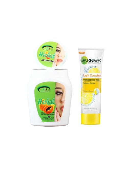 pink root herbal bleach 1kg with garnier light complete fairness face wash - 17384688 - Very Small Image - 1