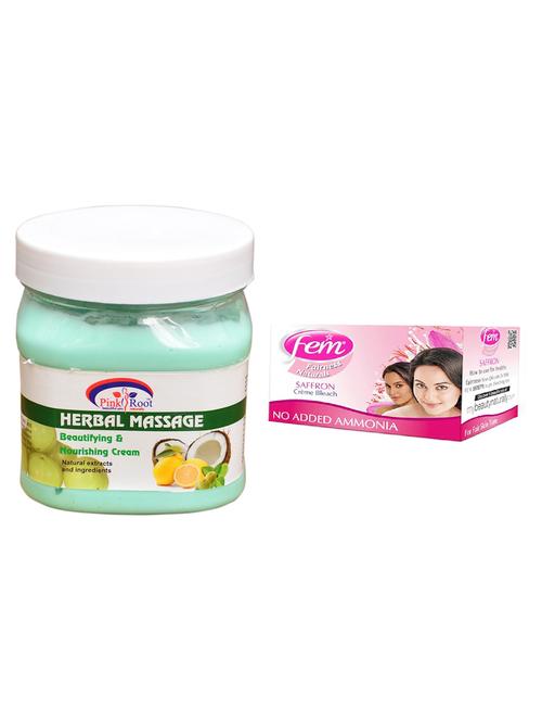 pink root herbal massage cream 500ml with fem saffron bleach - 17384918 - Very Small Image - 1