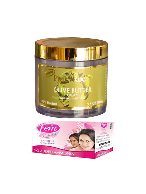 pink root olive butter cream 100gm with fem saffron creme bleach 30g - 17384991 - Very Small Image - 1