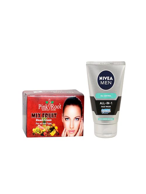 pink root mix fruit bleach 250g with nivea oil control face wash - 17385131 - Very Small Image - 1