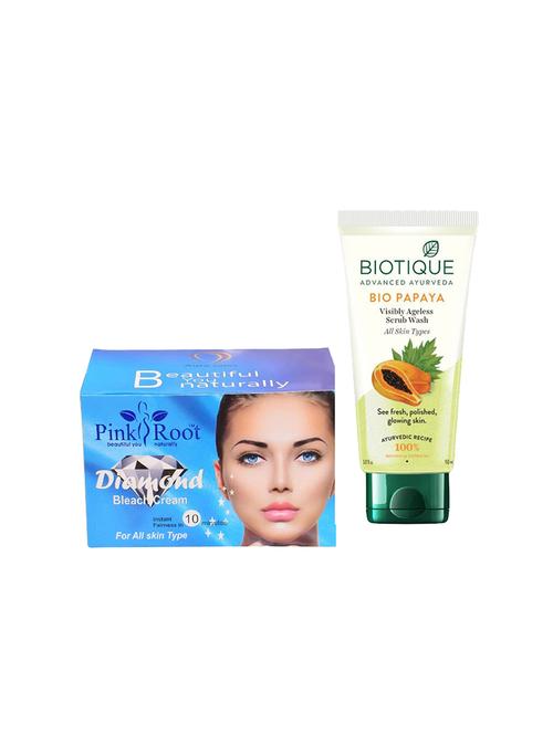 pink root diamond bleach 250g with biotique papaya facewash - 17385145 - Very Small Image - 1