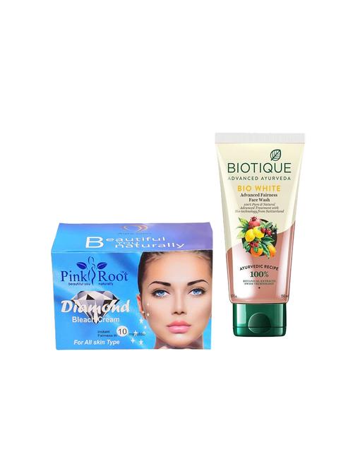 pink root diamond bleach 250g with biotique white fairness facewash - 17385154 - Very Small Image - 1