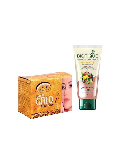 pink root gold bleach 250g with biotique white fairness facewash - 17385155 - Very Small Image - 1
