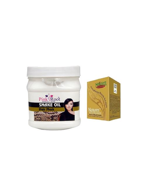 pink root snake oil hair mask 500gm with natures gold bleach 50g - 17385170 - Very Small Image - 1