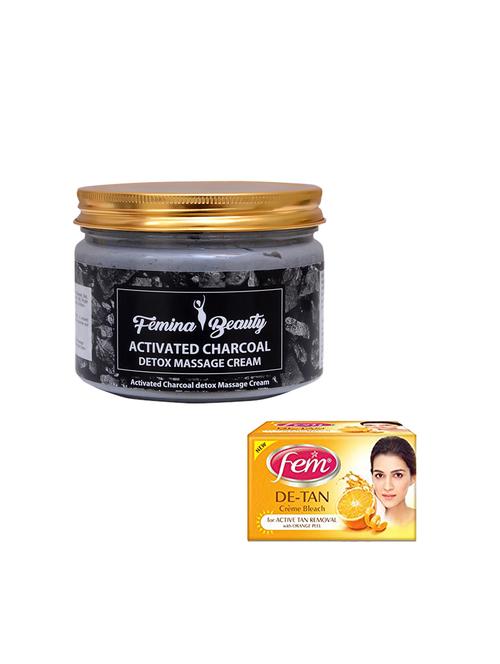 femina beauty charcoal cream with fem de-tan bleach - 17385298 - Very Small Image - 1