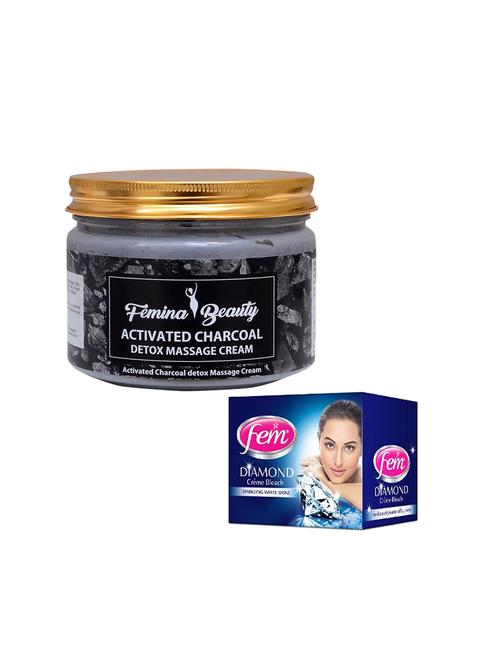 femina beauty charcoal cream with fem diamond bleach - 17385299 - Very Small Image - 1