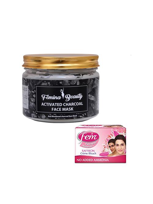 femina beauty charcoal mask with fem saffron bleach - 17385313 - Very Small Image - 1