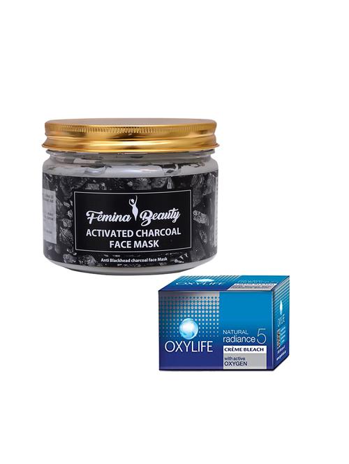 femina beauty charcoal mask with oxylife bleach - 17385315 - Very Small Image - 1