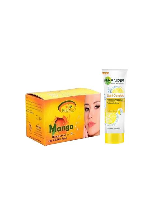 pink root mango bleach 250gm with garnier light complete fairness face wash - 17385349 - Very Small Image - 1