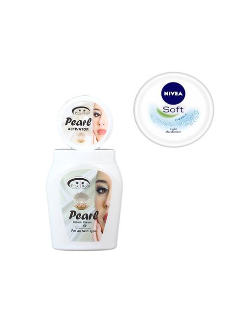 pink root pearl bleach 1kg with nivea soft vitamin e cream 100ml - 17385411 - Very Small Image - 1