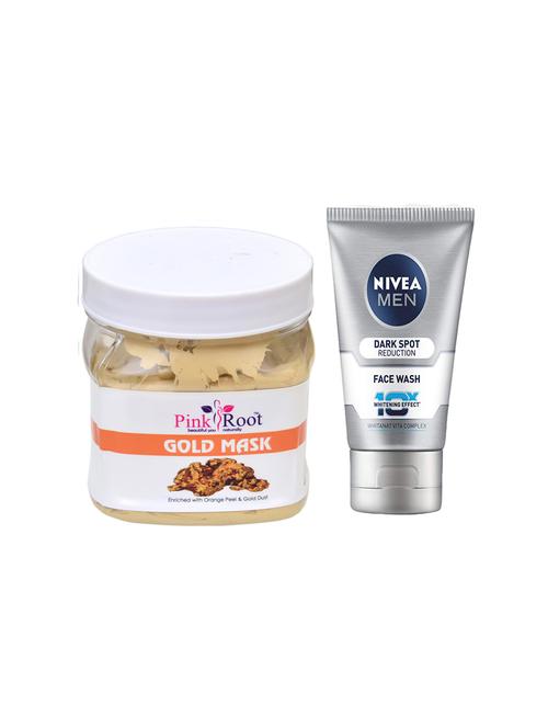 pink root gold mask 500ml with nivea men dark spot reduction face wash - 17385510 - Very Small Image - 1