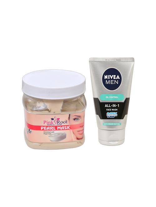 pink root pearl mask 500ml with nivea oil control face wash - 17385525 - Very Small Image - 1