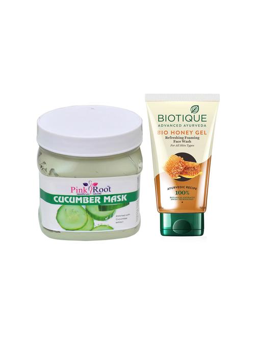 pink root cucumber mask 500g with biotique honey facewash - 17385531 - Very Small Image - 1